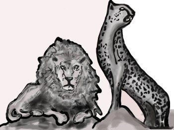 Le lion et le guépard